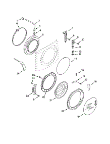 Door And Latch parts for Kenmore Washer 110.42836201 (11042836201, 110 42836201) from AppliancePartsPros.com