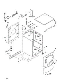 Top And Cabinet Parts parts for Kenmore Washer 110.43902201 (11043902201, 110 43902201) from AppliancePartsPros.com