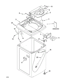Top And Cabinet Parts parts for Kenmore Washer 110.44182401 (11044182401, 110 44182401) from AppliancePartsPros.com