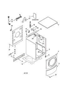 Top And Cabinet parts for Kenmore Washer 110.44826300 (11044826300, 110 44826300) from AppliancePartsPros.com