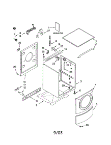 Top And Cabinet parts for Kenmore Washer 110.44934201 (11044934201, 110 44934201) from AppliancePartsPros.com