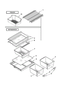 Shelf Parts parts for Kenmore Refrigerator 106.79728900 (10679728900, 106 79728900) from AppliancePartsPros.com