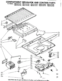 Compartment Separator & Control Parts parts for Kenmore Refrigerator 106.8134751 (1068134751, 106 8134751) from AppliancePartsPros.com