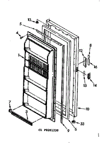 Door Parts parts for Kenmore Freezer 106.8201230 (1068201230, 106 8201230) from AppliancePartsPros.com