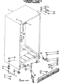 Cabinet Parts parts for Kenmore Freezer 106.8201652 (1068201652, 106 8201652) from AppliancePartsPros.com