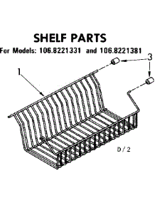 Shelf Parts parts for Kenmore Freezer 106.8221331 (1068221331, 106 8221331) from AppliancePartsPros.com