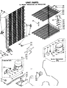 Unit Parts parts for Kenmore Freezer 106.8221332 (1068221332, 106 8221332) from AppliancePartsPros.com