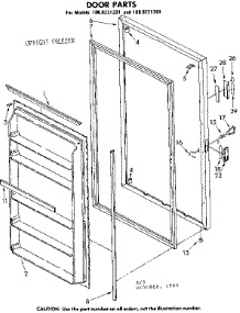 Door Parts parts for Kenmore Freezer 106.8221381 (1068221381, 106 8221381) from AppliancePartsPros.com