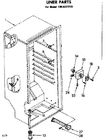 Liner Parts parts for Kenmore Freezer 106.8221510 (1068221510, 106 8221510) from AppliancePartsPros.com