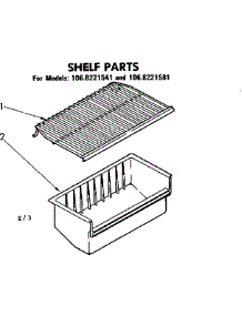 Shelf Parts parts for Kenmore Freezer 106.8221581 (1068221581, 106 8221581) from AppliancePartsPros.com