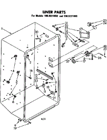 Liner Parts parts for Kenmore Freezer 106.8221650 (1068221650, 106 8221650) from AppliancePartsPros.com