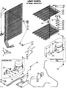Unit Parts parts for Kenmore Freezer 106.8241511 (1068241511, 106 8241511) from AppliancePartsPros.com