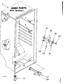 Liner Parts parts for Kenmore Freezer 106.8241511 (1068241511, 106 8241511) from AppliancePartsPros.com