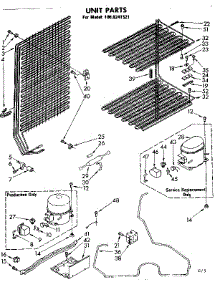 Unit Parts parts for Kenmore Freezer 106.8241521 (1068241521, 106 8241521) from AppliancePartsPros.com