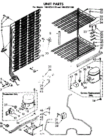 Unit Parts parts for Kenmore Freezer 106.8251120 (1068251120, 106 8251120) from AppliancePartsPros.com