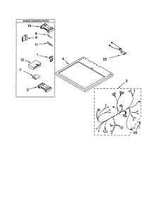Dryer Top parts for Kenmore Dryer 110.62042100 (11062042100, 110 62042100) from AppliancePartsPros.com