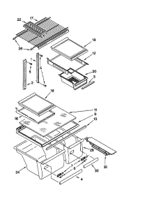 Shelf parts for Kenmore Refrigerator 106.61899000 (10661899000, 106 61899000) from AppliancePartsPros.com