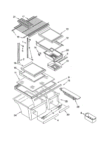 Shelf parts for Kenmore Refrigerator 106.61994101 (10661994101, 106 61994101) from AppliancePartsPros.com