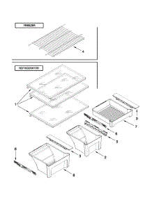 Shelf Parts parts for Kenmore Refrigerator 106.62153110 (10662153110, 106 62153110) from AppliancePartsPros.com