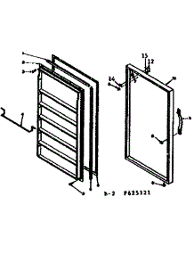 Door Parts parts for Kenmore Freezer 106.625121 (106625121, 106 625121) from AppliancePartsPros.com