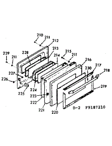 Oven Door Section parts for Kenmore Range 103.9187240 (1039187240, 103 9187240) from AppliancePartsPros.com