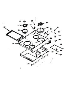 Main Top Section parts for Kenmore Range 103.9187242 (1039187242, 103 9187242) from AppliancePartsPros.com