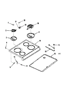 Main Top parts for Kenmore Range 103.9278412 (1039278412, 103 9278412) from AppliancePartsPros.com