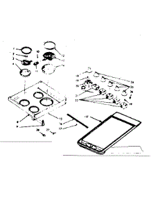 Top Section & Opt Set On Griddle parts for Kenmore Range 103.9326842 (1039326842, 103 9326842) from AppliancePartsPros.com