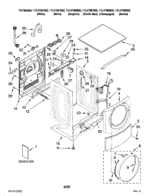 Top And Cabinet Parts parts for Kenmore Washer 110.47081602 (11047081602, 110 47081602) from AppliancePartsPros.com