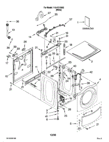 Top And Cabinet Parts parts for Kenmore Washer 110.47512605 (11047512605, 110 47512605) from AppliancePartsPros.com