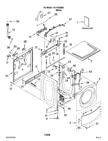 Top And Cabinet Parts parts for Kenmore Washer 110.47542605 (11047542605, 110 47542605) from AppliancePartsPros.com
