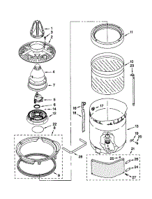 Washplate, Basket And Tub parts for Kenmore Washer 110.21062000 (11021062000, 110 21062000) from AppliancePartsPros.com