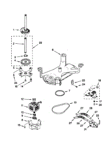 Brake, Motor And Pump parts for Kenmore Washer 110.21064001 (11021064001, 110 21064001) from AppliancePartsPros.com