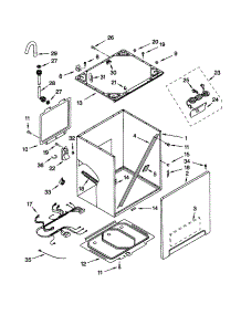 Cabinet And Frame parts for Kenmore Washer 110.21066000 (11021066000, 110 21066000) from AppliancePartsPros.com