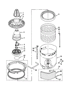 Washplate, Basket And Tub parts for Kenmore Washer 110.21066001 (11021066001, 110 21066001) from AppliancePartsPros.com