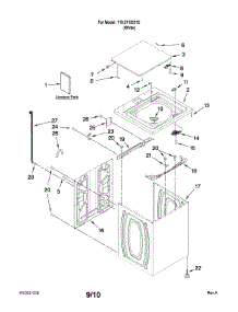 Top And Cabinet Parts parts for Kenmore Washer 110.21102010 (11021102010, 110 21102010) from AppliancePartsPros.com