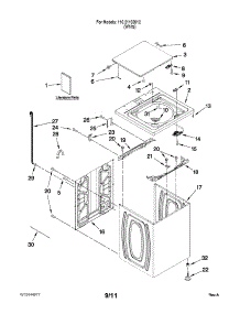 Top And Cabinet Parts parts for Kenmore Washer 110.21102012 (11021102012, 110 21102012) from AppliancePartsPros.com