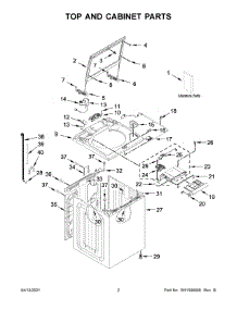 Top And Cabinet Parts parts for Kenmore Washer 110.21112021 (11021112021, 110 21112021) from AppliancePartsPros.com