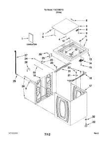 Top And Cabinet Parts parts for Kenmore Washer 110.21252112 (11021252112, 110 21252112) from AppliancePartsPros.com