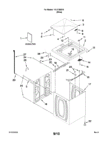 Top And Cabinet Parts parts for Kenmore Washer 110.21292010 (11021292010, 110 21292010) from AppliancePartsPros.com