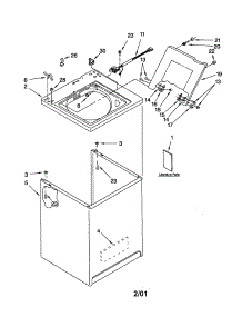 Top And Cabinet parts for Kenmore Washer 110.22862100 (11022862100, 110 22862100) from AppliancePartsPros.com