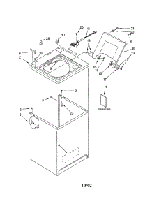 Top And Cabinet parts for Kenmore Washer 110.22872102 (11022872102, 110 22872102) from AppliancePartsPros.com