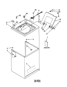 Top And Cabinet parts for Kenmore Washer 110.22882100 (11022882100, 110 22882100) from AppliancePartsPros.com