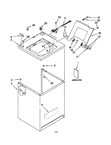 Top And Cabinet parts for Kenmore Washer 110.22892100 (11022892100, 110 22892100) from AppliancePartsPros.com