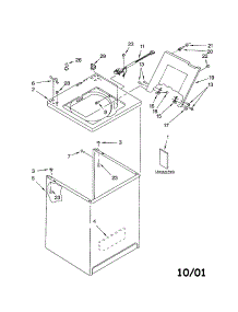 Top And Cabinet parts for Kenmore Washer 110.22892101 (11022892101, 110 22892101) from AppliancePartsPros.com