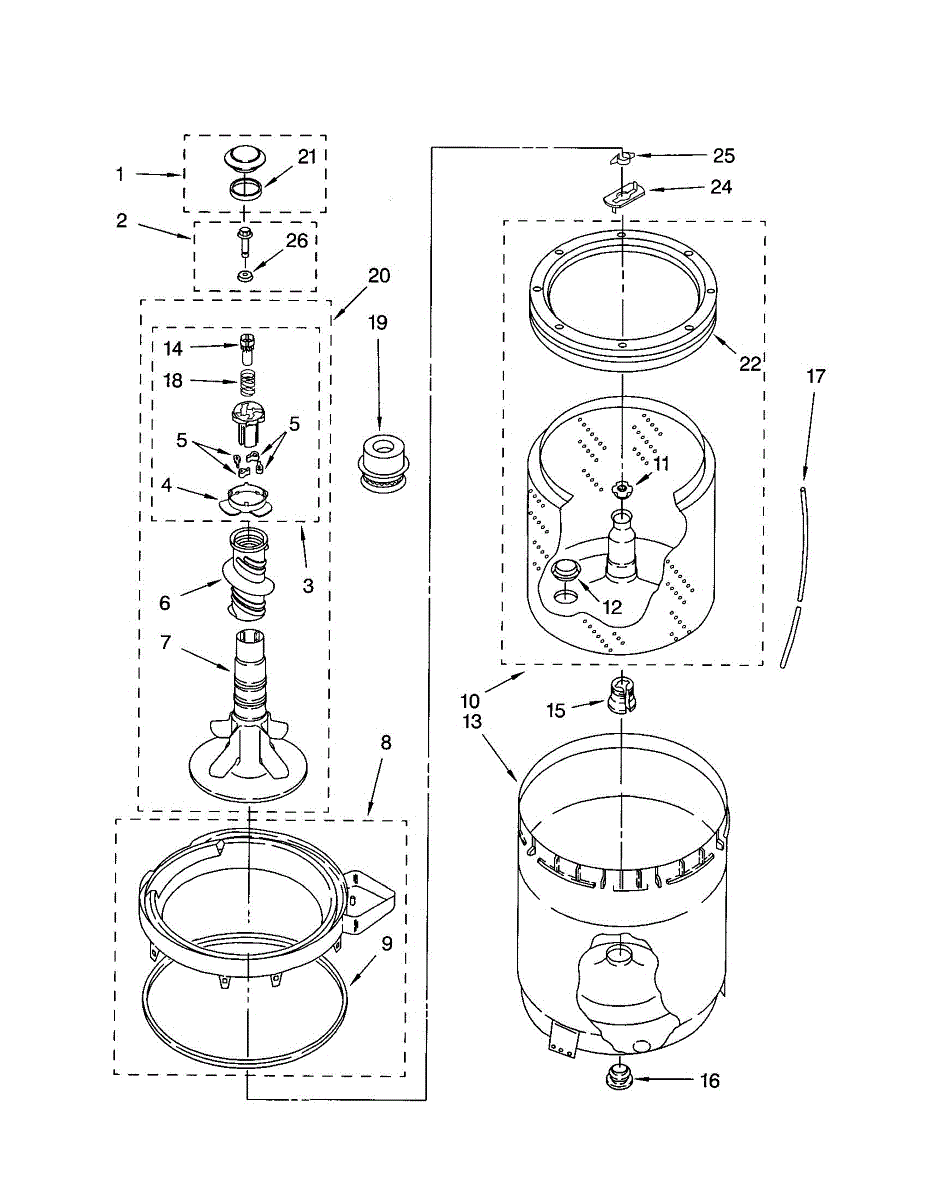 Parts for Kenmore 110.22894101 (11022894101, 110 22894101): Agitator ...