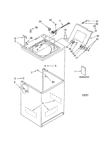 Top And Cabinet parts for Kenmore Washer 110.22904101 (11022904101, 110 22904101) from AppliancePartsPros.com