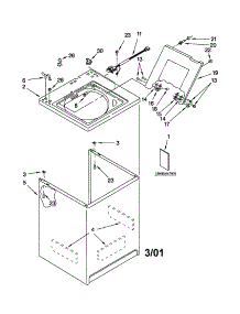 Top And Cabinet parts for Kenmore Washer 110.22912100 (11022912100, 110 22912100) from AppliancePartsPros.com