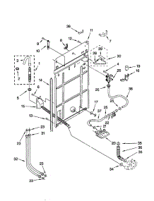 Rear Panel parts for Kenmore Washer 110.22912100 (11022912100, 110 22912100) from AppliancePartsPros.com