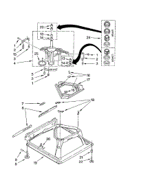 Machine Base parts for Kenmore Washer 110.22912101 (11022912101, 110 22912101) from AppliancePartsPros.com